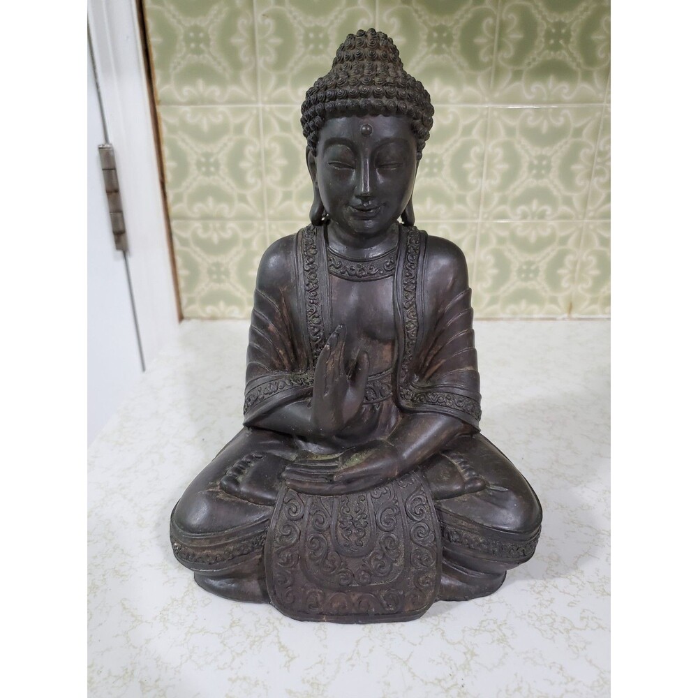 Resin Buddha Statue Figure Home Decor Zen Meditation 10"